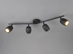 Deckenstrahler NANCY 4-flammig aus Metall Schwarz, Breite 70,5cm