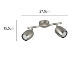 Deckenstrahler NANCY 2-flammig aus Metall Silber, Breite 27,5cm