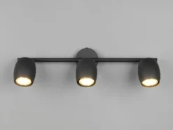 Deckenstrahler NANCY 3-flammig aus Metall Schwarz, Breite 47,5cm