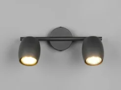 Deckenstrahler NANCY 2-flammig aus Metall Schwarz, Breite 27,5cm
