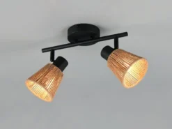 Deckenstrahler NATREL 2-flammig mit Lampenschirmen aus Papiergarn, B: 40,5cm