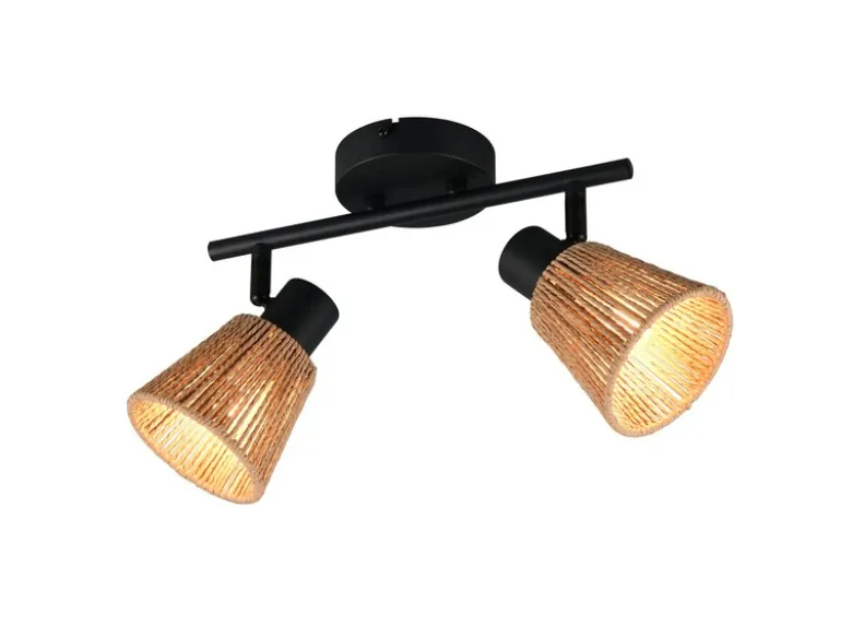 Deckenstrahler NATREL 2-flammig mit Lampenschirmen aus Papiergarn, B: 40,5cm
