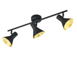 Deckenstrahler NINA Metall Schwarz Gold 3-flammig, Breite 58cm