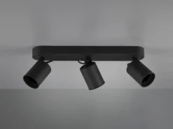 Deckenstrahler PAGO 3-flammig Metallschirm Schwarz, Breite 41cm