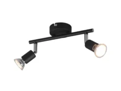 Deckenstrahler PARIS 2-flammig Metall Schwarz, Breite 25cm