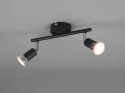 Deckenstrahler PARIS 2-flammig Metall Schwarz, Breite 25cm
