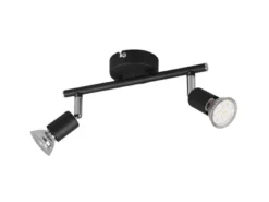 Deckenstrahler PARIS 2-flammig Metall Schwarz, Breite 25cm