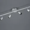 Deckenstrahler PARIS 4-flammig Metall Silber titanfarbig, Breite 50cm