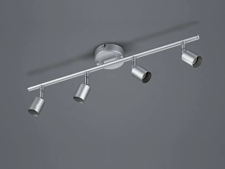 Deckenstrahler PARIS 4-flammig Metall Silber titanfarbig, Breite 50cm