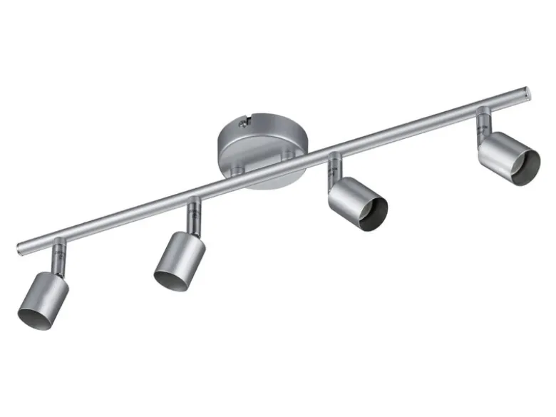 Deckenstrahler PARIS 4-flammig Metall Silber titanfarbig, Breite 50cm