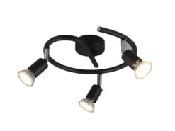 Deckenstrahler PARIS Rondell 3-flammig Schwarz, Ø 26cm