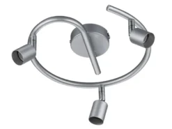 Deckenstrahler PARIS Rondell 3-flammig Silber titanfarbig, Ø 26cm