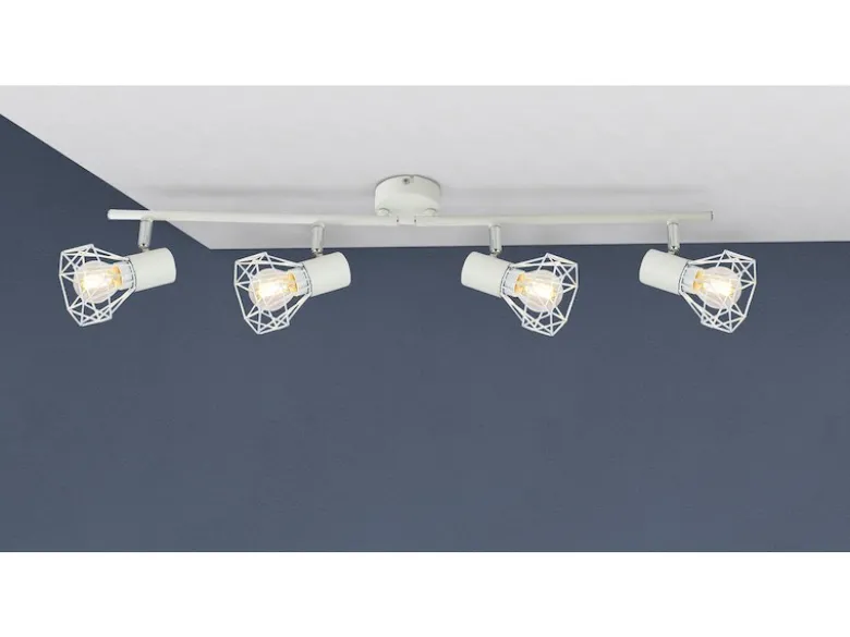 Deckenstrahler RAN Weiß 4-flammig, Gitterlampe schwenkbar, Breite 60cm