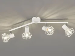 Deckenstrahler RAN Weiß 4-flammig, Gitterlampe schwenkbar, Breite 60cm