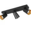 Deckenstrahler SHARP Schwarz Gold 3-flammig, Breite 46cm