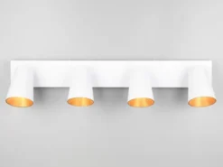 Deckenstrahler SHARP Weiß Gold 4-flammig, Breite 64cm