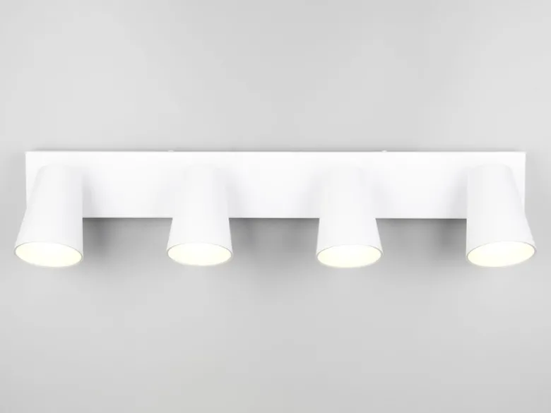 Deckenstrahler SHARP Weiß Gold 4-flammig, Breite 64cm