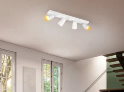 Deckenstrahler SHARP Weiß Gold 4-flammig, Breite 64cm
