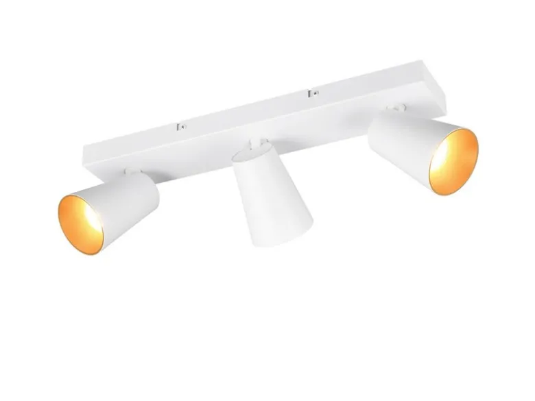 Deckenstrahler SHARP Weiß Gold 3-flammig, Breite 46cm