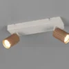Deckenstrahler SOKA 2-flammig aus Metall Grau & Coffee, Breite 30cm