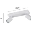 Deckenstrahler SOKA 2-flammig aus Metall Weiß, Breite 30cm
