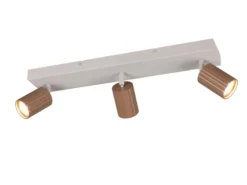 Deckenstrahler SOKA 3-flammig aus Metall Hellgrau & Coffee, Breite 50cm