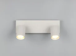 Deckenstrahler SOKA 2-flammig aus Metall Hellgrau, Breite 30cm