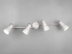 Deckenstrahler STEAM 4 flammig verstellbare Metallschirme Weiß, Breite 77cm