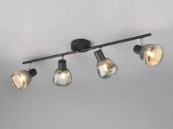 Deckenstrahler TARIFA 4-flammig mit Glasschirmen Chrom bedampft, Breite 70cm