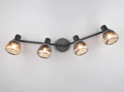 Deckenstrahler TARIFA 4-flammig mit Glasschirmen Chrom bedampft, Breite 70cm
