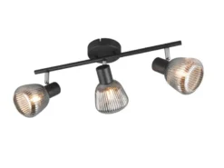 Deckenstrahler TARIFA 3-flammig mit Glasschirmen Chrom bedampft, Breite 47cm