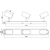 Deckenstrahler TARYN Coffee / Grau 3-flammig, Breite 41cm