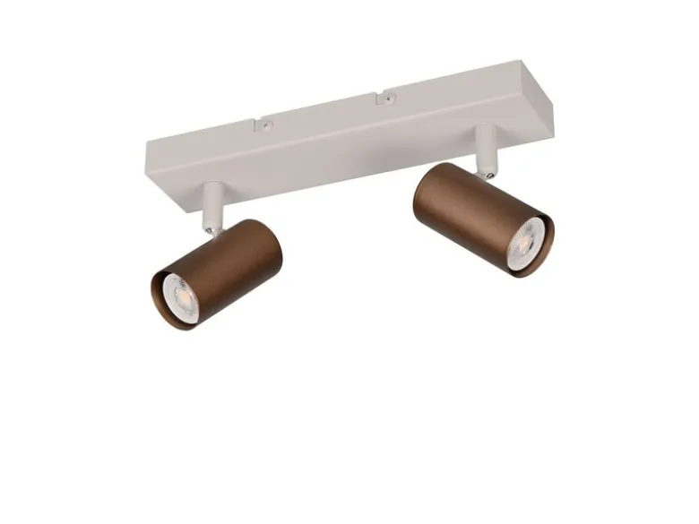 Deckenstrahler TARYN Coffee / Grau 2-flammig, Breite 26cm