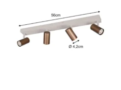 Deckenstrahler TARYN Coffee / Grau 4-flammig, Breite 56cm