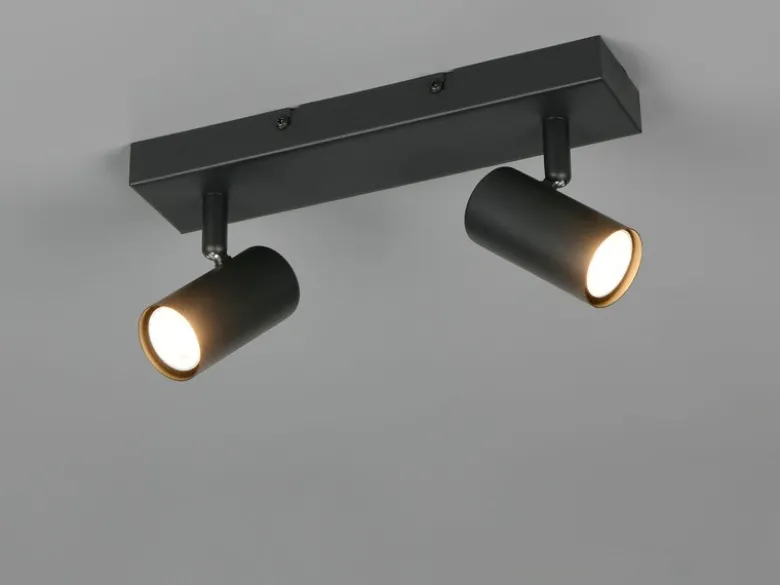 Deckenstrahler TARYN Schwarz 2-flammig, Breite 26cm