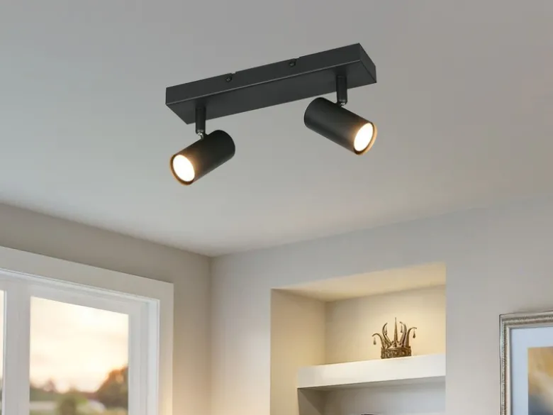 Deckenstrahler TARYN Schwarz 2-flammig, Breite 26cm
