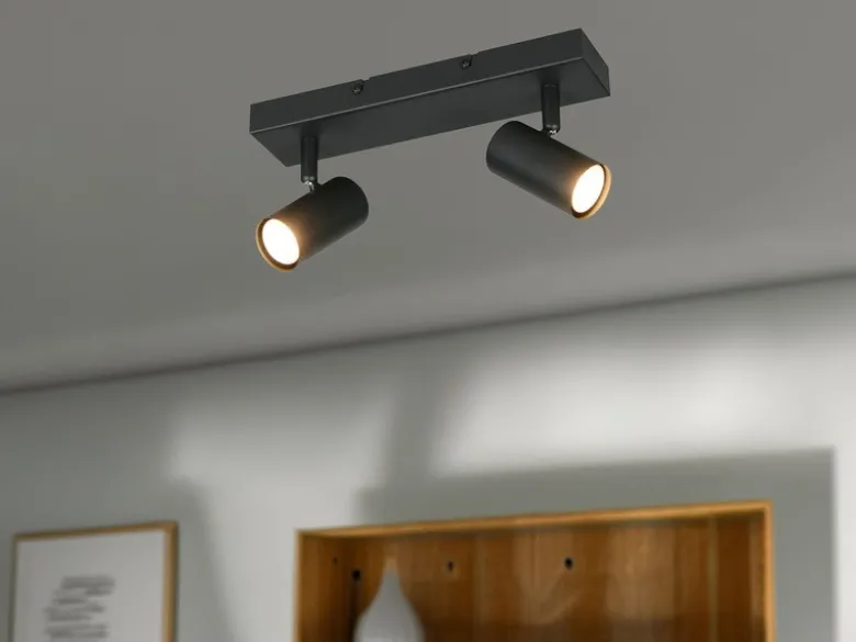 Deckenstrahler TARYN Schwarz 2-flammig, Breite 26cm