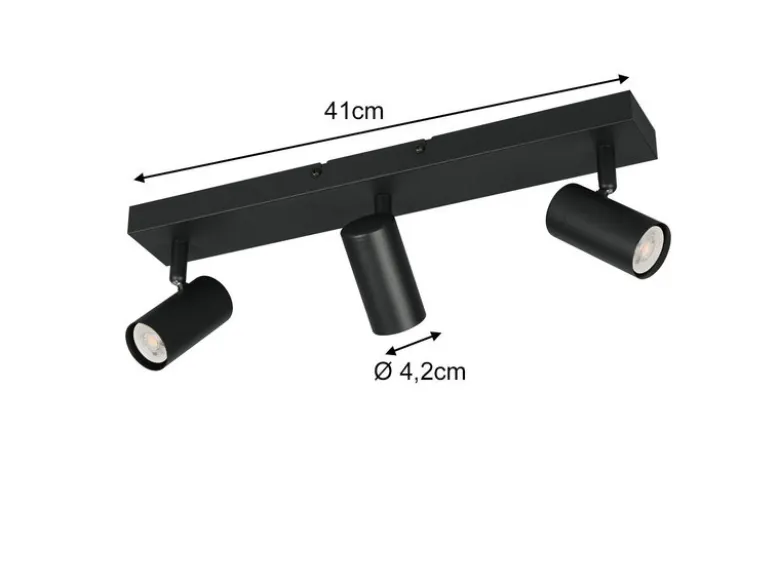 Deckenstrahler TARYN Schwarz 3-flammig, Breite 41cm