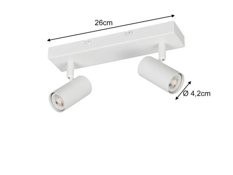 Deckenstrahler TARYN Weiß 2-flammig, Breite 26cm