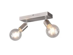 Deckenstrahler VANNES Silber, Balken 2-flammig, Breite 26cm