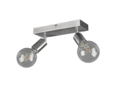 Deckenstrahler VANNES Silber, Balken 2-flammig, Breite 26cm