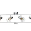 Deckenstrahler XARA 4-flammig, Gitter Silber Chrom Industrial, Breite 60cm