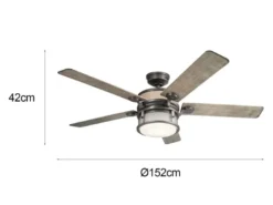Deckenventilator AHRENDALE mit Licht, Outdoor geeignet IP44, Ø 152cm