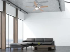 Deckenventilator AZURA mit Licht und Zugschalter leise, 2 Flügelfarben, Ø132cm