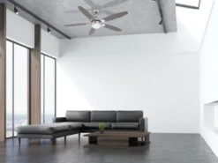 Deckenventilator AZURA mit Licht und Zugschalter leise, 2 Flügelfarben, Ø132cm