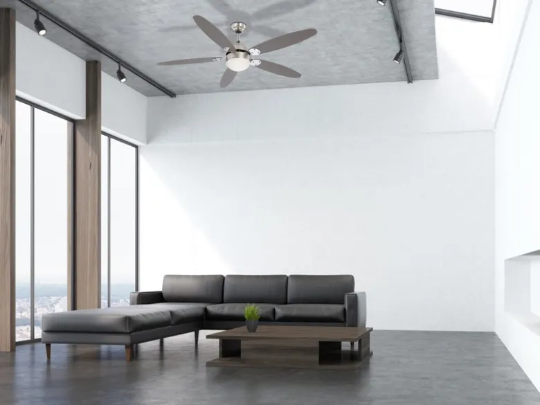 Deckenventilator AZURA mit Licht und Zugschalter leise, 2 Flügelfarben, Ø132cm