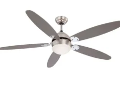 Deckenventilator AZURA mit Licht und Zugschalter leise, 2 Flügelfarben, Ø132cm