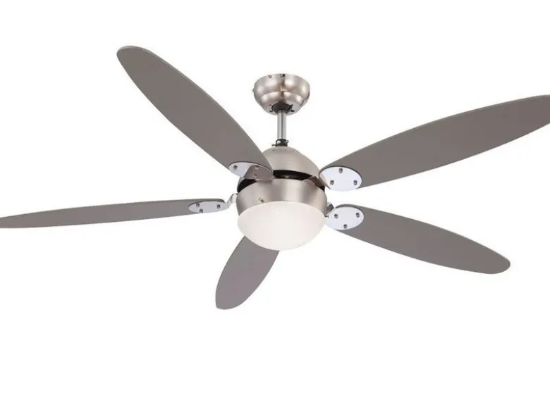 Deckenventilator AZURA mit Licht und Zugschalter leise, 2 Flügelfarben, Ø132cm