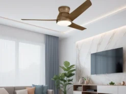 Deckenventilator Braun mit Licht, Outdoor geeignet IP44, Ø 152cm