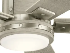 Deckenventilator COLERNE mit Holzflügeln, Licht und Fernbedienung, Ø 132cm